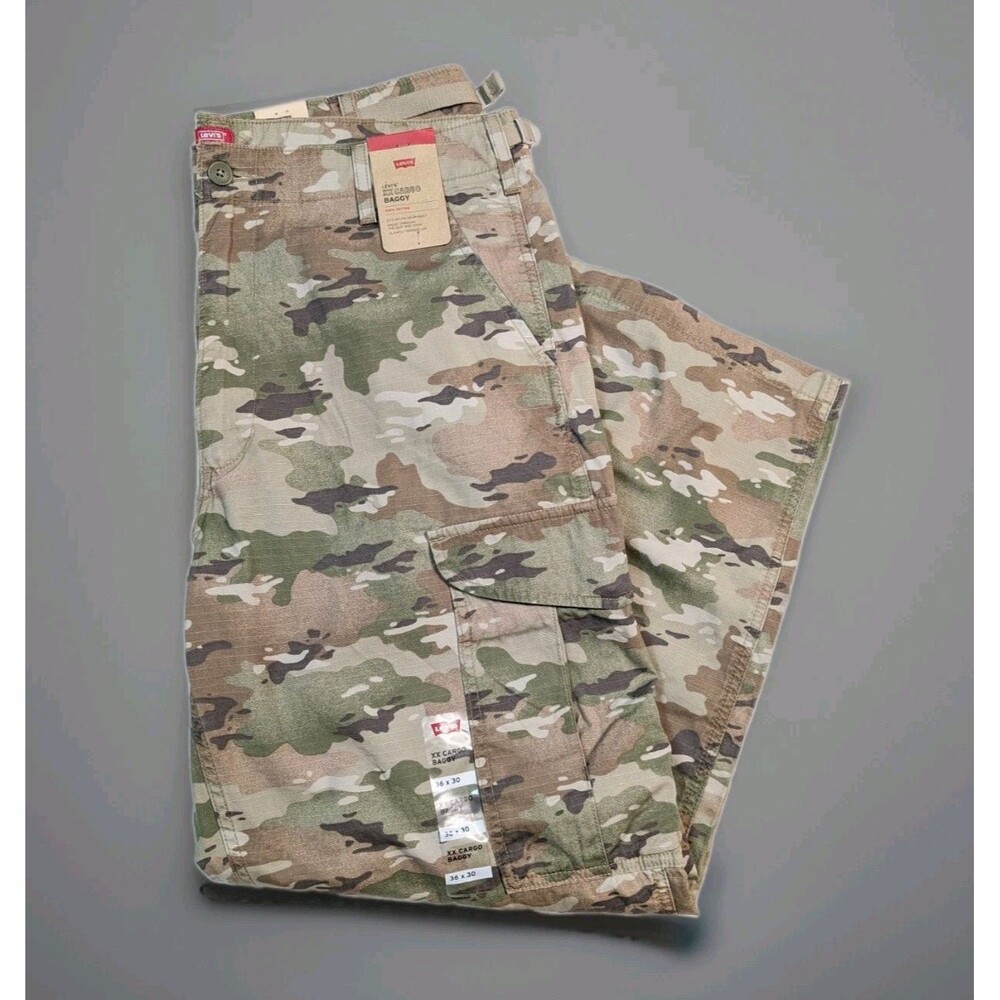 NEW Levi's XX Cargo Baggy Pants Camo Print Men's 36x30 Wide Leg High Rise NWT